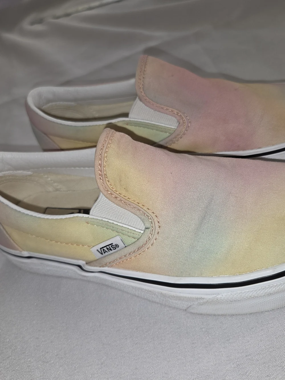 Vans Slip-On Sneakers in Cream and White
